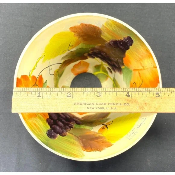 Glynda Turley 2002 Signed Reverse Hand Painted Grapes Glass Shade Only - Picture 4 of 6